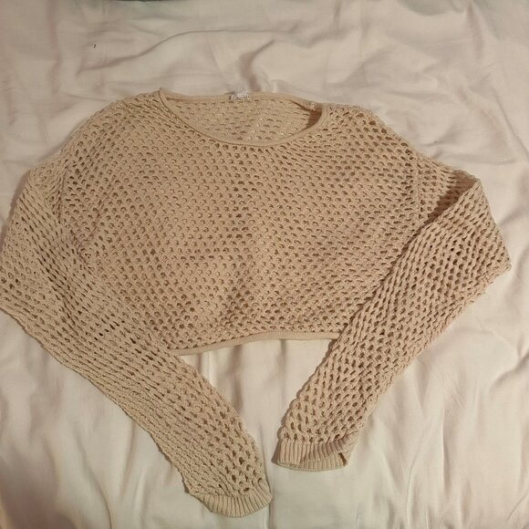 Garage Open-Knit Cropped Sweater - Picture 2 of 3